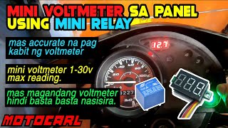 How to install voltmeter sa motor using mini relay [upl. by Faruq]