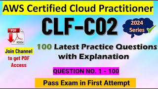 AWS Certified Cloud Practitioner  CLFC02  100 Practice QampA  Offline PDF available  aws [upl. by Stauffer]