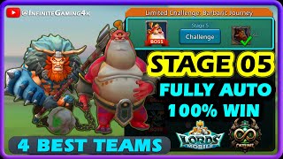 Barbarian Limited Challenge Stage 5 Eye to Eye Fully Auto Mode  Lords Mobile [upl. by Ateuqal]