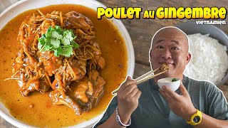 Poulet au gingembre  Ga Kho Gung  Recette vietnamienne  Le Riz Jaune [upl. by Apple]