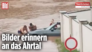 Hochwasser im Saarland Unwetter sorgt für schwere Flutkatastrophe [upl. by Hulburt]