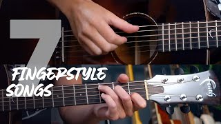 7 Fingerstyle Songs with ONE fingerpicking pattern [upl. by Haddad]