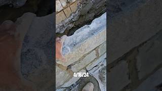 laying natural stone retaining wall one unit more on the walldiy construction work fun stone [upl. by Kala]