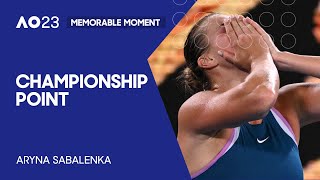 Championship Point  Aryna Sabalenka Claims her Maiden Grand Slam Title  Australian Open 2023 Final [upl. by Ettenna]