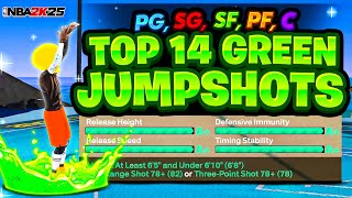 UNSTOPPABLE TOP 14 BIGGEST GREEN WINDOW JUMPSHOTS NBA 2K25 BOTH GEN BEST JUMPSHOT NBA2K25 [upl. by Lodie]