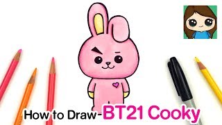 How to Draw BT21 Cooky  BTS Jungkook Persona [upl. by Anotal]