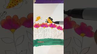 flower painting 🍀🌺🌼drawing flower Shorts Trendingtutorial [upl. by Ayerf]