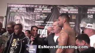 Heated Chris Arreola vs Bermane Stiverne Weigh ins [upl. by Yromem]