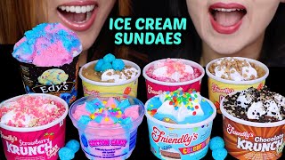 ASMR ICE CREAM CAKE CUP PARTY BIRTHDAY CAKE COTTON CANDY CHOCOLATE CRUNCH STRAWBERRY CHEESECAKE [upl. by Pedrick447]