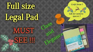 Large size size Legal Pad cover  full tutorial  This one represents class and elegance [upl. by Fabriane]