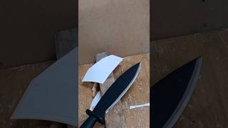 Cold Steel Smatchet Machete chop broomstick and then cut paper冷鋼刀砍棍切紙 broom coldsteelknives [upl. by Nivlem]