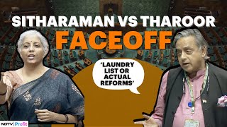 Hours Before Budget 2024 Nirmala Sitharaman Vs Shashi Tharoor Showdown In Parliament [upl. by Cleo]