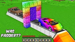 Mit REGENBOGENPORTAL AUTOS UPGRADEN in Minecraft [upl. by Fotzsyzrk675]