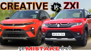 Tata Nexon Creative vs Brezza ZXI  Features Compare  Real Life Drive Experience  Nexon vs Brezza [upl. by Elokin260]