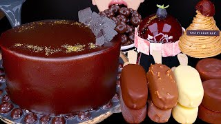 ASMR BALCK MILK CHOCOLATE CAKE MALTESERS MAGNUM ICE CREAM NUTELLA DESSERT MUKBANG 먹방咀嚼音EATING SOUNDS [upl. by Capello]