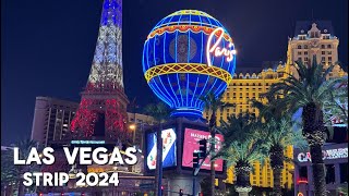 Las Vegas Strip at Night 2024 FULL Walking Tour Vlog amp Travel Guide [upl. by Elysia152]