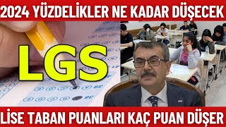 LGS 2024 Taban puanı ve yüzdelikleri ne kadar düşecek Yüzdelikler nasıl olacak 2024 [upl. by Chancellor]