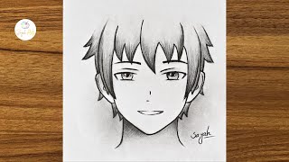 Easy anime drawing  How to draw anime step by step  Easy drawing ideas for beginners [upl. by Suiravaj]