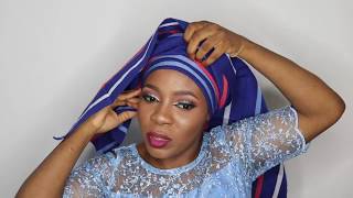 SIMPLE HOW TO TIE ASOOKE GELE FOR BEGINNERS STEP BY STEP GELE TYING TUTORIAL 2020  AMINA DANJUMA [upl. by Adekahs]