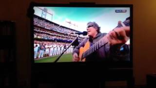 Jose Feliciano Sings National Anthem at NLCS [upl. by Nortad]