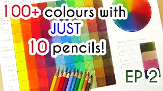 100 COLOURS WITH JUST 10 PENCILS Coloured Pencil Drawing Tutorial Episode 2 [upl. by Isej]