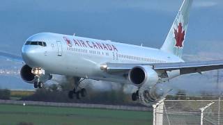 HD Air Canada Boeing 767300ER landing at GenevaGVALSGG [upl. by Atauqal]