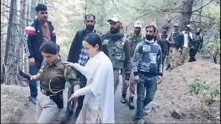 MLA Kishtwar Shagun Parihar crossing through difficult terrain to reach Kuntwara for paying homage [upl. by Hay]