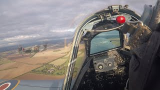 Onboard with Peter Teichman as he flies in Spitfire Balbo at Duxford 2018 [upl. by Anaiek]