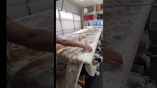 Inspecting and Cutting Pretty Drapery Fabric prettyfabric drapery sewing sewingstudio curtains [upl. by Eliathas]