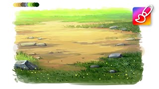 How to Paint Grass and Dirt For Beginners  Digital Painting Process  Photoshop Tutorial [upl. by Waterer224]