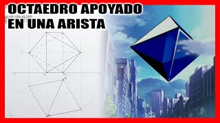 👨‍🎓 OCTAEDRO apoyado en una ARISTA 😎 octaedro sistema diédrico  Poliedros dibujo técnico [upl. by Amikahs206]