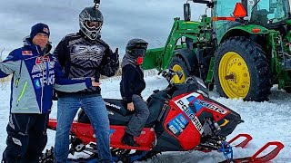 I Jumped A Tractor With My Snowmobile [upl. by Nicolai]