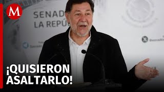 Gerardo Fernández Noroña denuncia agresión e intento de robo en el AICM [upl. by Htezil]