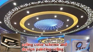 ceiling color scheme painting colar scheme ceiling design [upl. by Creath803]