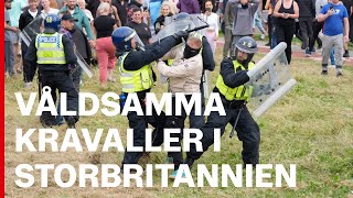 Våldsamma kravaller i Storbritannien [upl. by Yasibit]