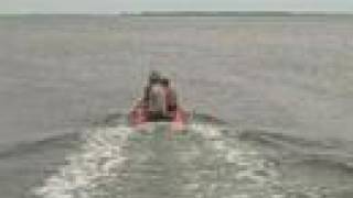 Inflatable BoatKayakKaBoat Test with 3 people and 35 HP [upl. by Selegna]