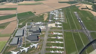 Full approach and landing at Tarbes Airport LFBT [upl. by Ahsienauq]