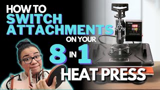 8 in 1 VEVOR Heat Press Review  How To Use The Attachments  12x15 Hat Plate Mug Press Tutorial [upl. by Ailaham843]