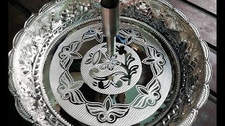 CNC MACHINE ENGRAVING ON SILVER PLATE Watch till the end trijtech [upl. by Diane-Marie88]