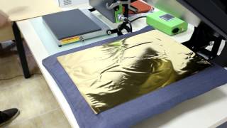 Cojin con vinilo textil superior y Foil [upl. by Pompea]