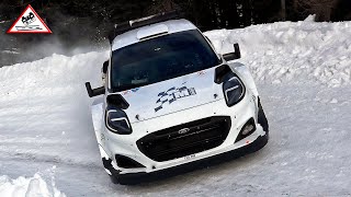 Test Pre Rallye MonteCarlo 2024  Snow Day Adrien Fourmaux  Ford Puma Rally1 Passats de canto [upl. by Ardnazil]