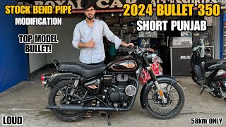 Loud SHORT PUNJAB Exhaust on BS7 2024 Bullet 350 Reborn  New Bullet pe Exhaust Modification  MxK [upl. by Reifinnej322]