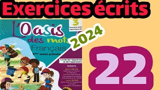 Exercices écrits loasis des mots français 3ème AEP page22 [upl. by Elumas]