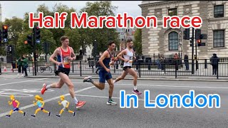 Royal Parks half marathon race 🇬🇧 Central London [upl. by Ahsasal]