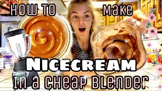 How To Make NICECREAM In a CHEAP BLENDER  VEGAN RECIPE [upl. by Cadal]