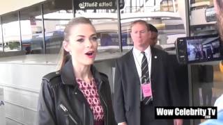 Jaime King Talks to the Paparazzi at LAX Airport [upl. by Enovahs]