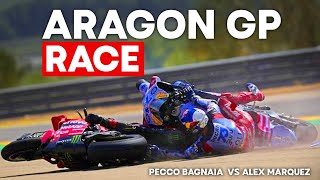 Pecco Bagnaia Vs Alex Marquez AragonGP Race  Full Race MotoGP Aragon 2024 [upl. by Siesser244]