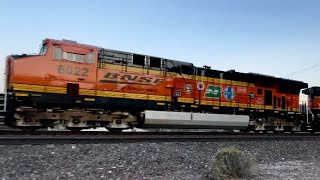 BNSF 25th Anniversary Sticker Unit 6022 Baretables amp Racks NS Original Power Ferromex Autoracks [upl. by Nahshu]