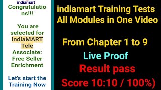 IndiaMart Tele Associate Training Quizzes Answers  Chapter 1 to 9 All Solutions [upl. by Lucic]