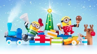 Minions Holiday Advent Calendar by Mega Construx Despicable Me • Unboxing amp Stop Motion [upl. by Atenahs]